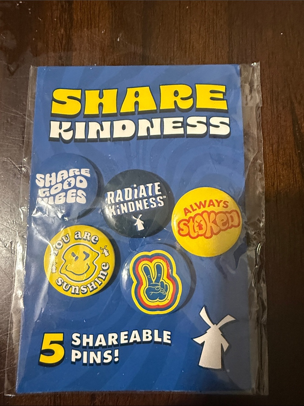 DUTCH BROS- Share kindness Pin Set - Blue & Yellow-NEW